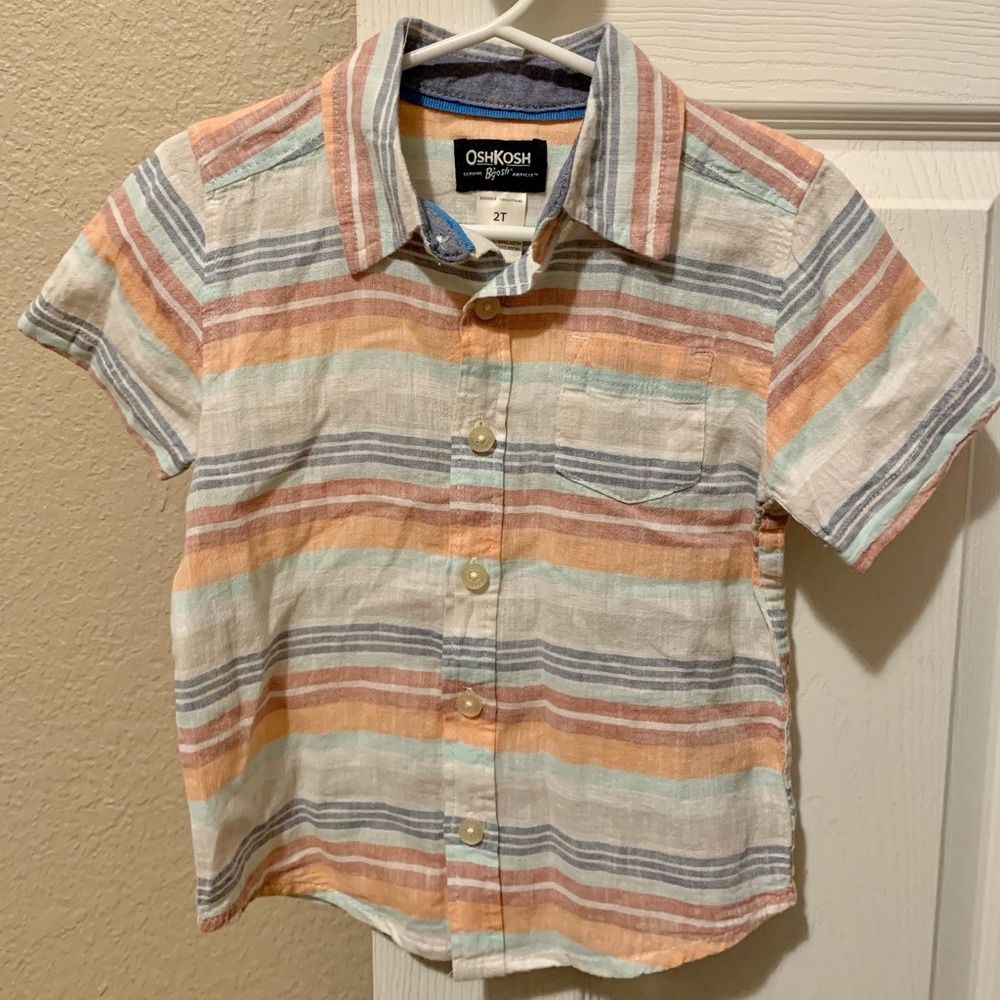 Boy short sleeve pastel button up